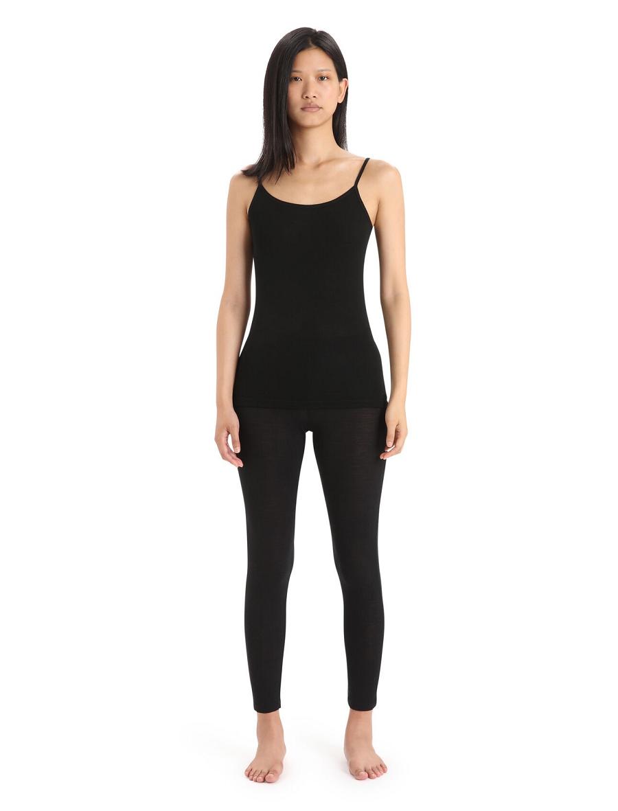 Bielizny Icebreaker Merino 175 Everyday Cami Thermal Singlet Damskie Czarne | PL 1254PJJQ